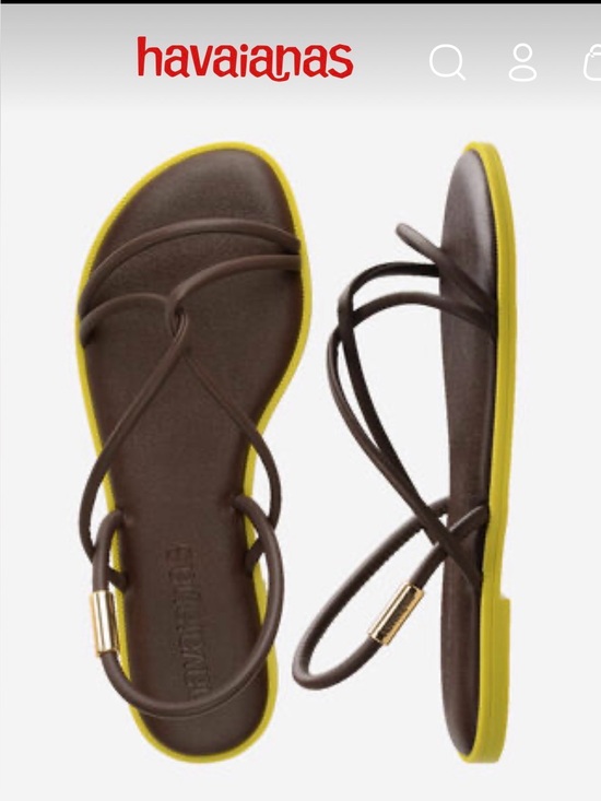 Havaianas Shoes - Havaianas Una Manga Women's Brown and Yellow Strappy Flat Sandals